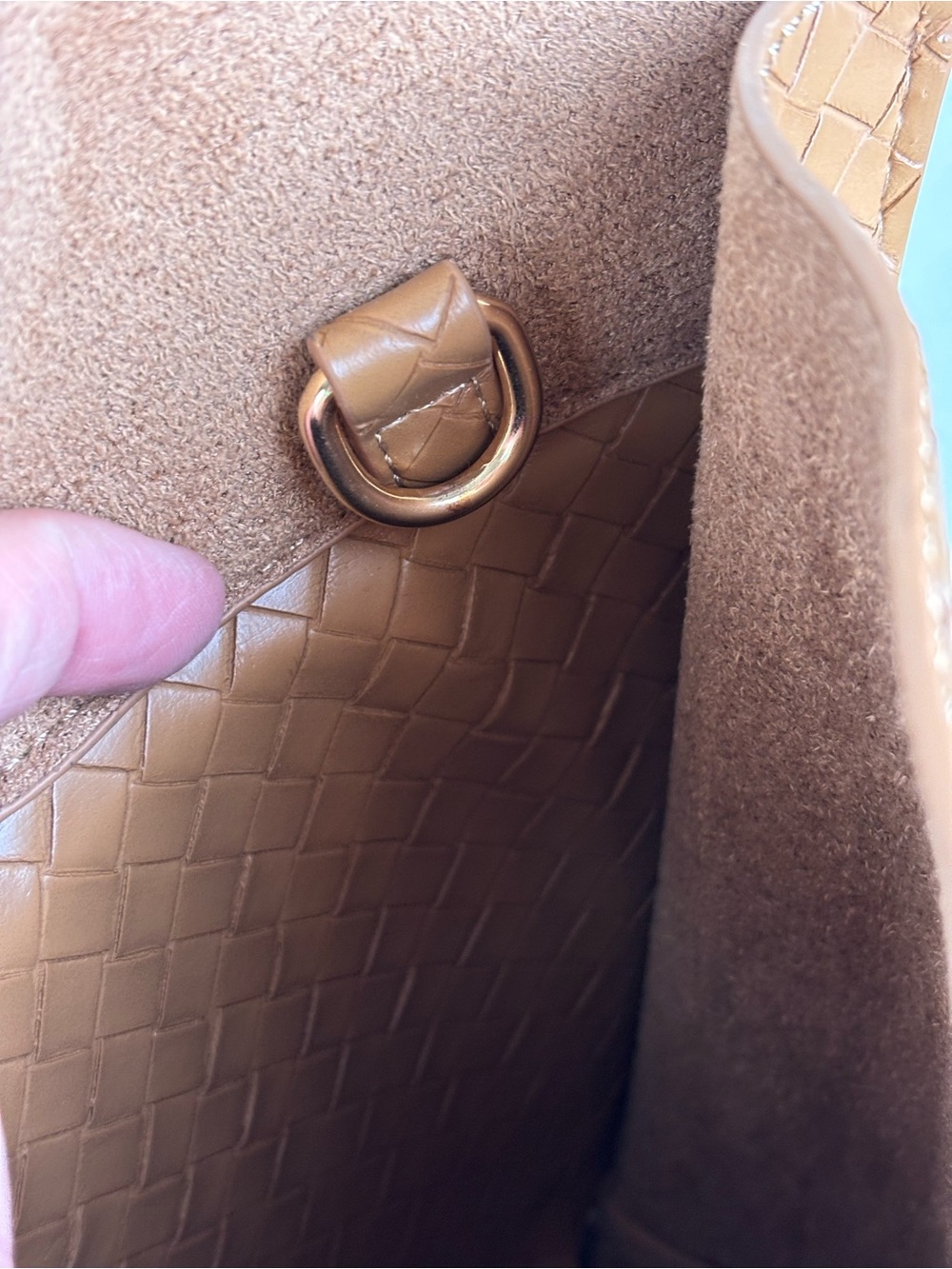 House of Harlow 1960-Cute “Terri” Vegan  Tan Leather Woven Handbag - Picture 11 of 14